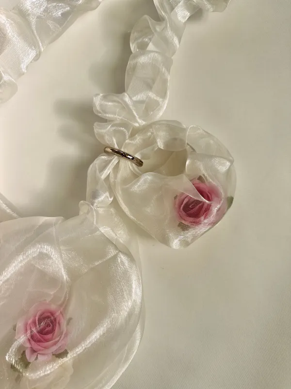 Miniature Rose Filled Bag Charm made by Room Shop
