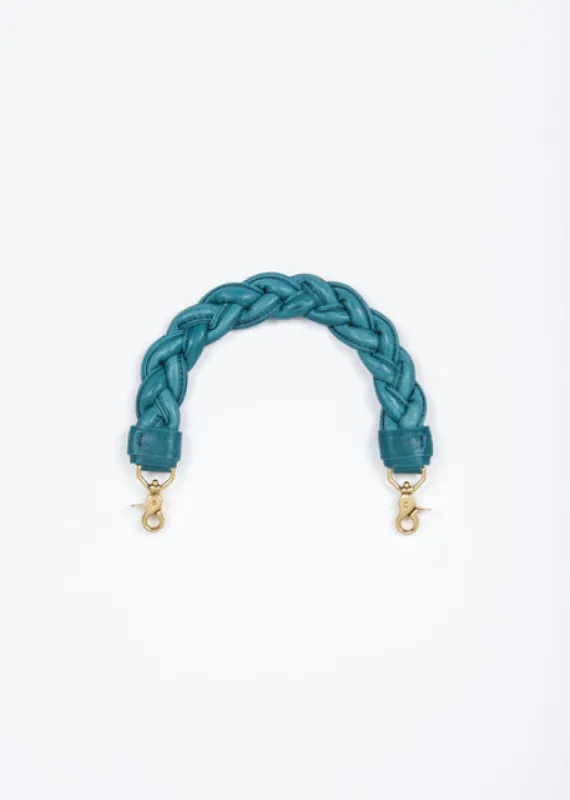 The French Braid Top Handle in Teal sold by Salt Strap