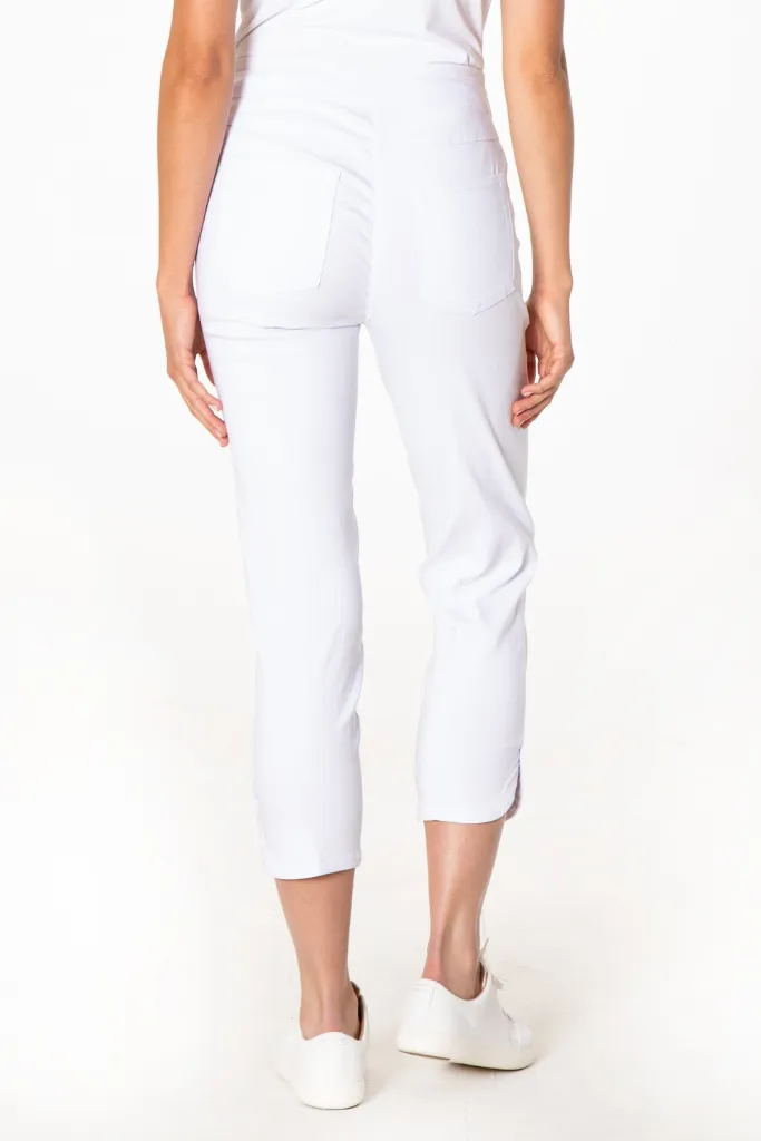 Dolphin Hem White Crop Pants sold by SlimSation product image thumbnail 2
