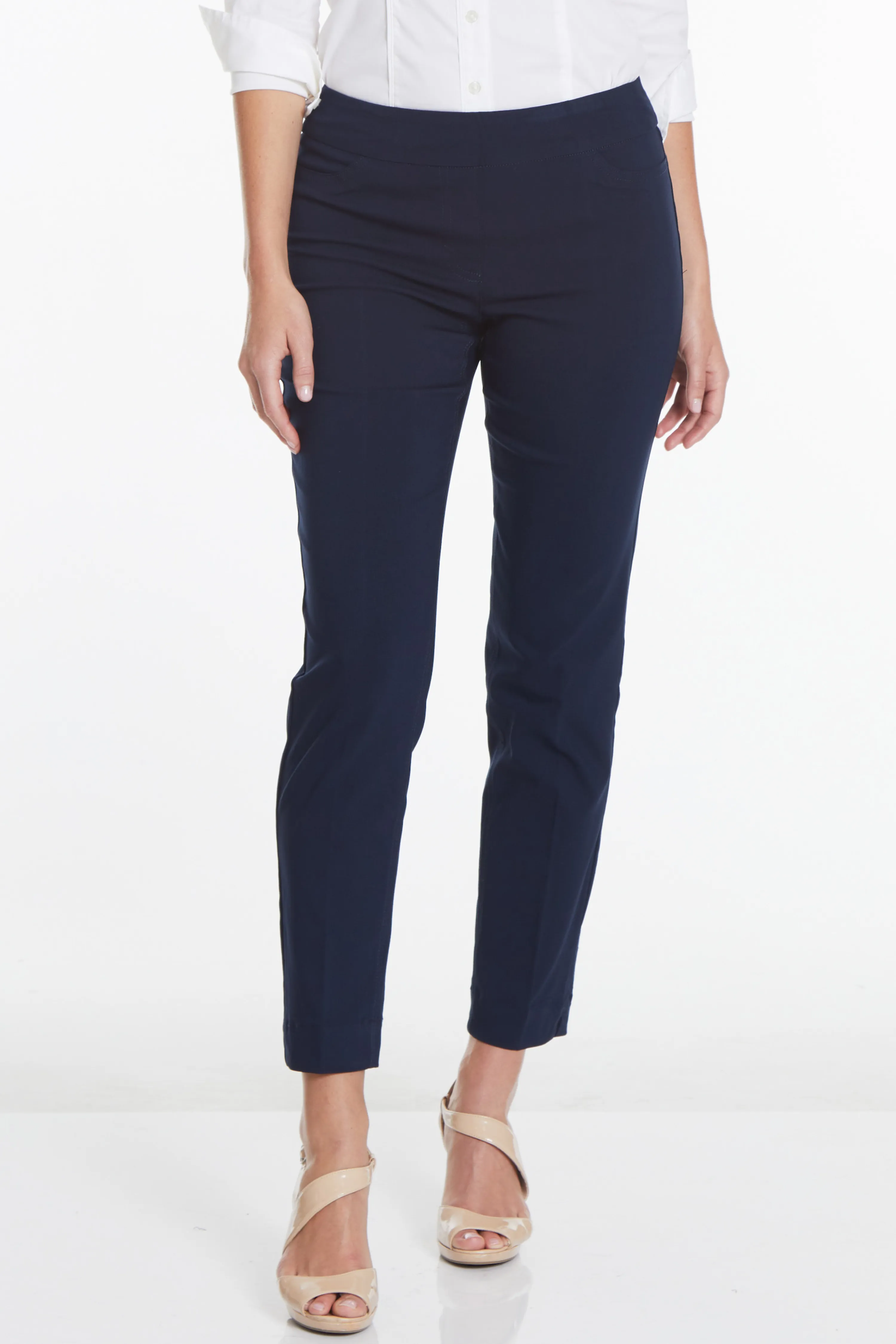 Pull-On Midnight Blue Ankle Pants sold by SlimSation