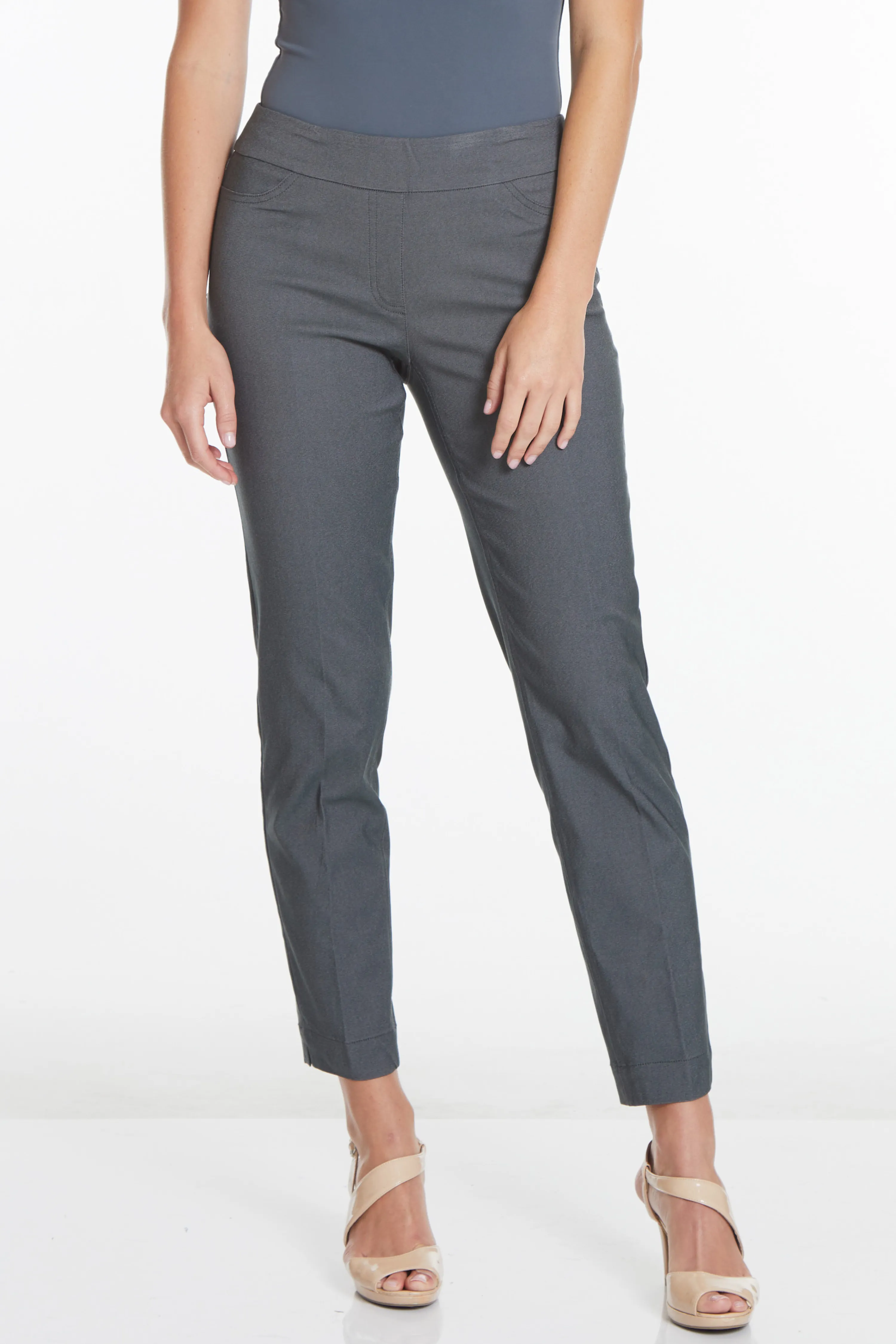 Pull-On Charcoal Ankle Pant sold by SlimSation