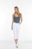 White Crop Pants with Pockets and Strap Hem Vents sold by SlimSation
