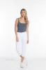 White Crop Pants with Pockets and Strap Hem Vents sold by SlimSation