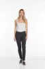 Plus Pull-On Solid Narrow Leg Pant With Faux Front Pockets - Black Denim sold by SlimSation