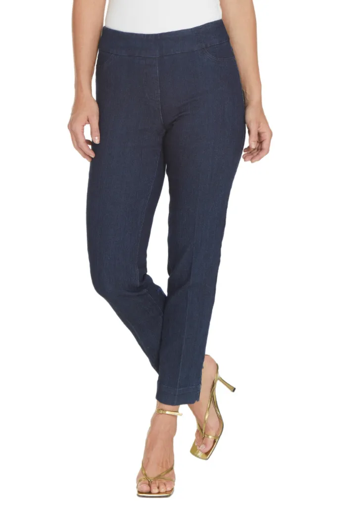 Pull-On Ankle Jeans with Back Pockets sold by SlimSation