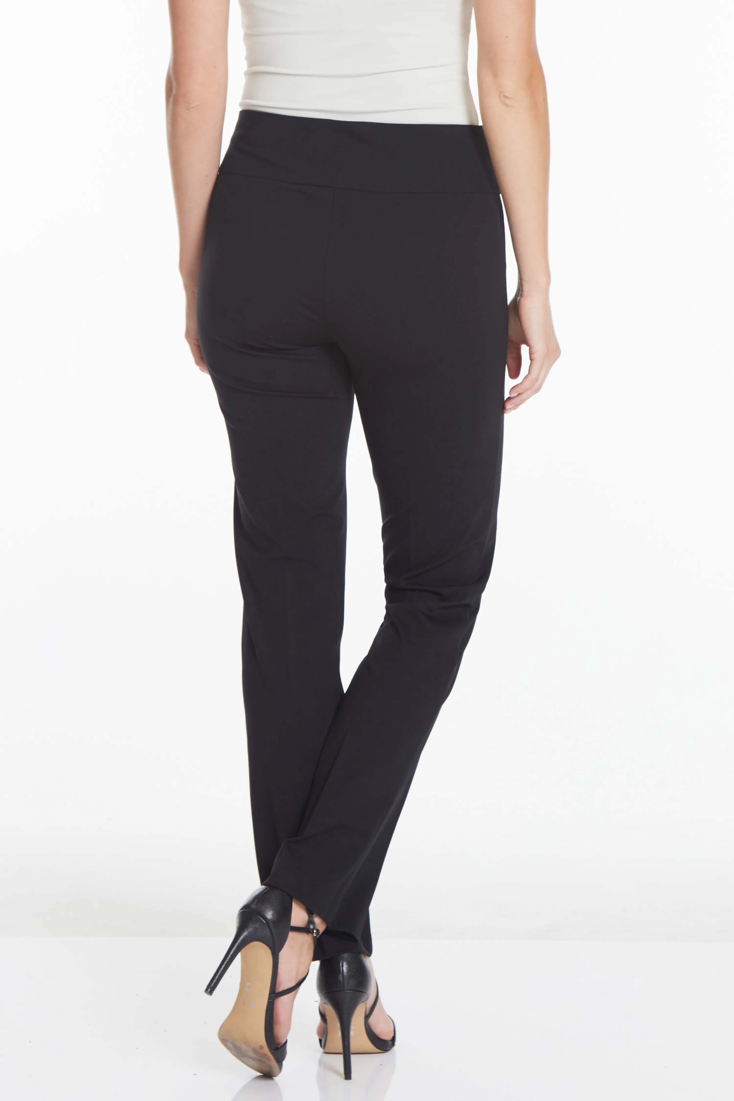 Wide Band Pull On Solid EASE-Y-Fit Knit Relaxed Pant - Black sold by SlimSation product image thumbnail 2