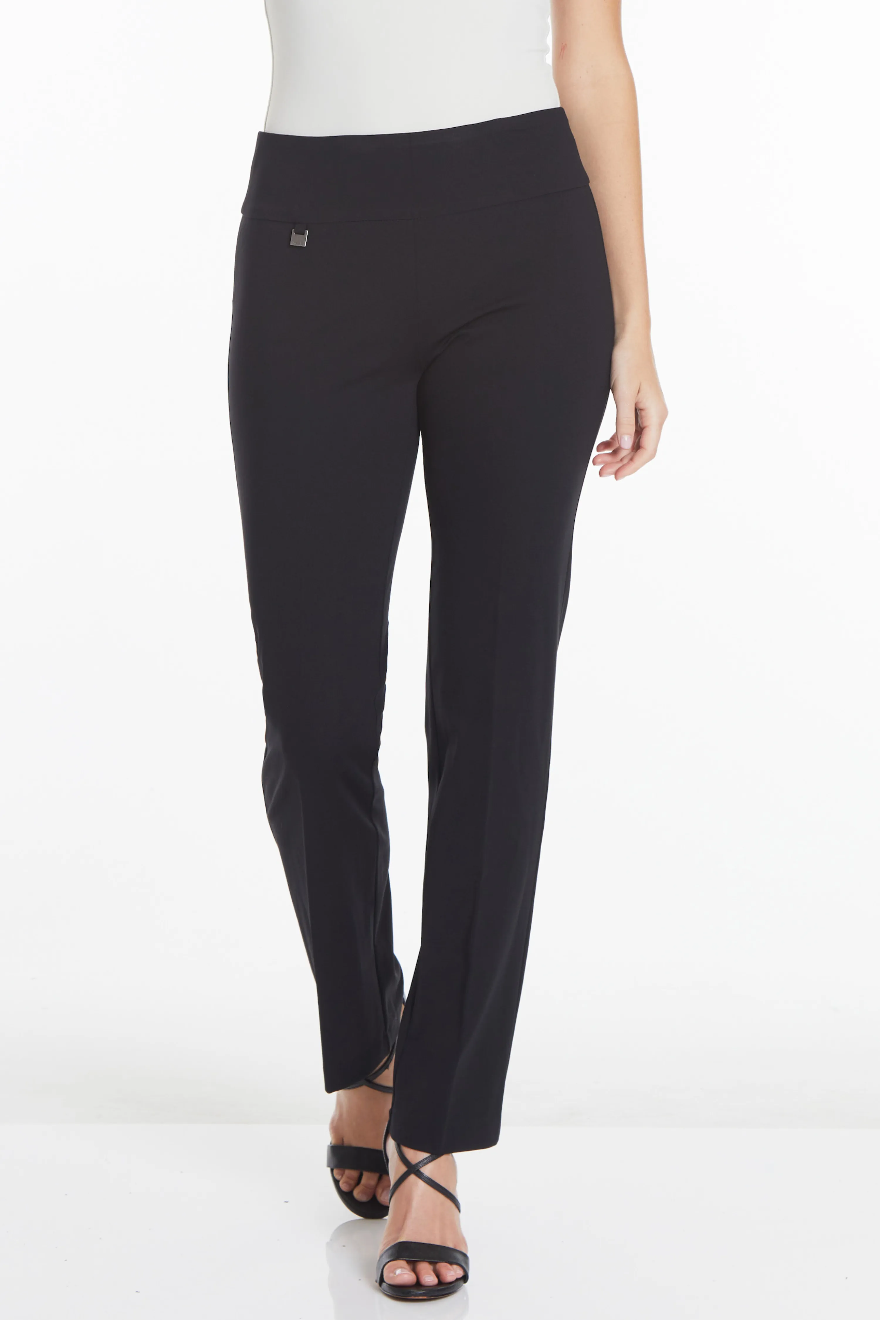Wide Band Pull On Solid EASE-Y-Fit Knit Relaxed Pant - Black sold by SlimSation