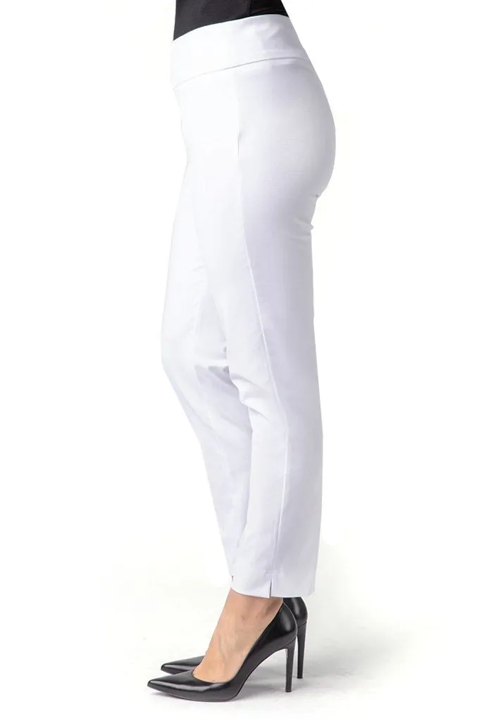 Wide Band Elastic Waist Ankle Pants - White sold by SlimSation product image thumbnail 2