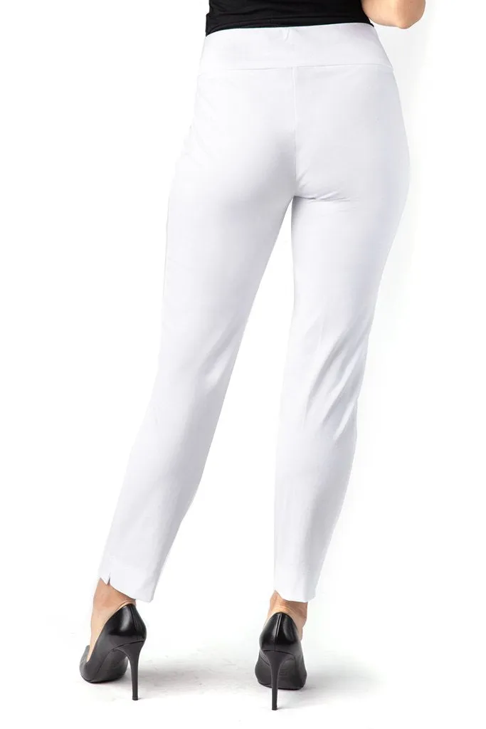 Wide Band Elastic Waist Ankle Pants - White sold by SlimSation product image thumbnail 3