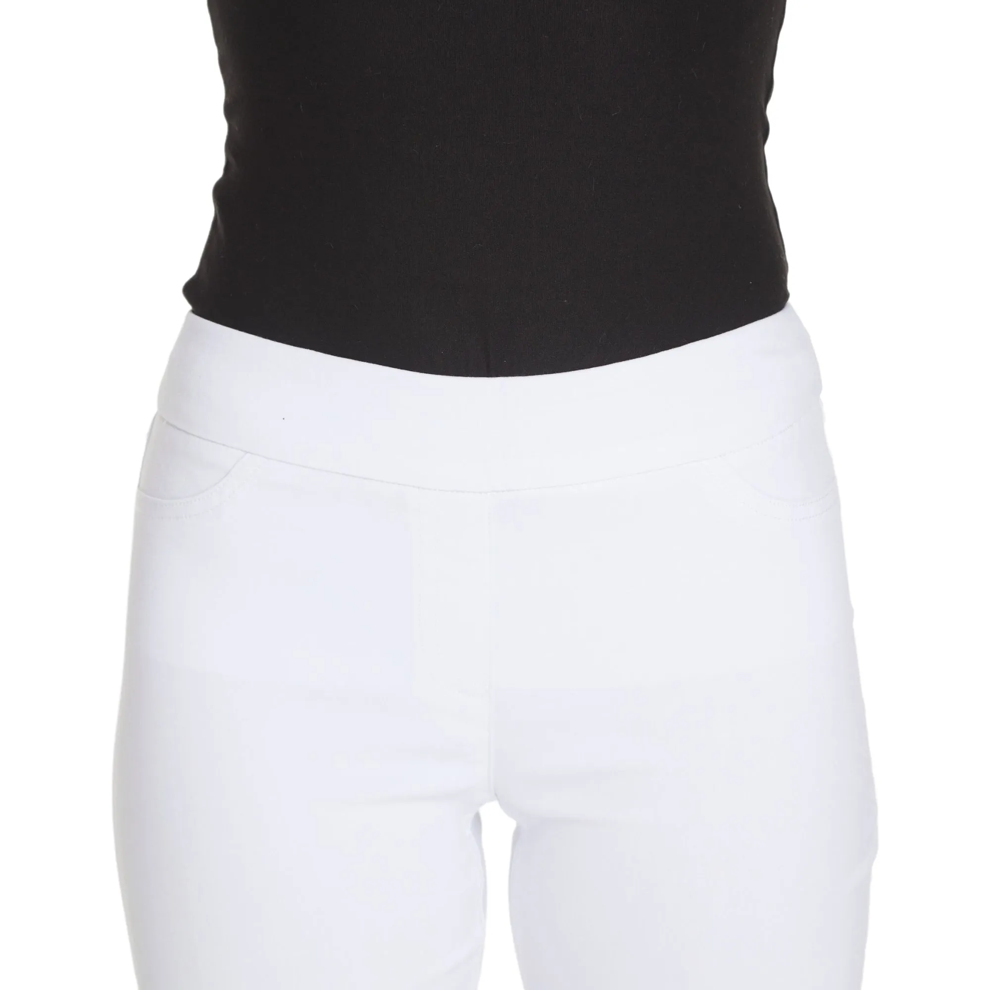 Plus Size White Ankle Pants with Back Pockets sold by SlimSation product image thumbnail 4