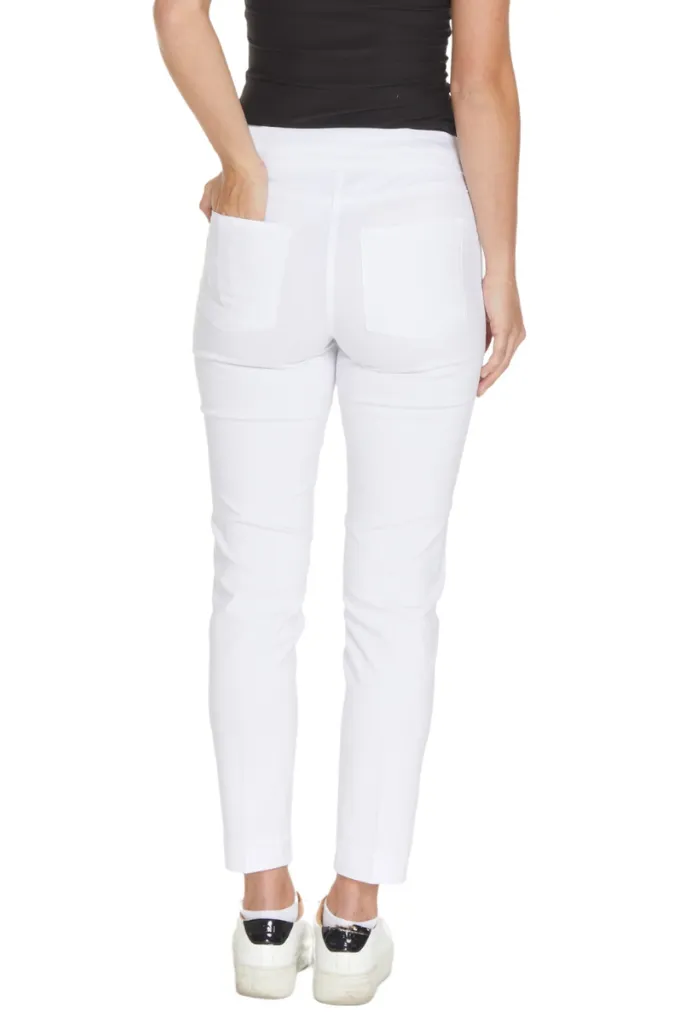 Plus Size White Ankle Pants with Back Pockets sold by SlimSation product image thumbnail 2