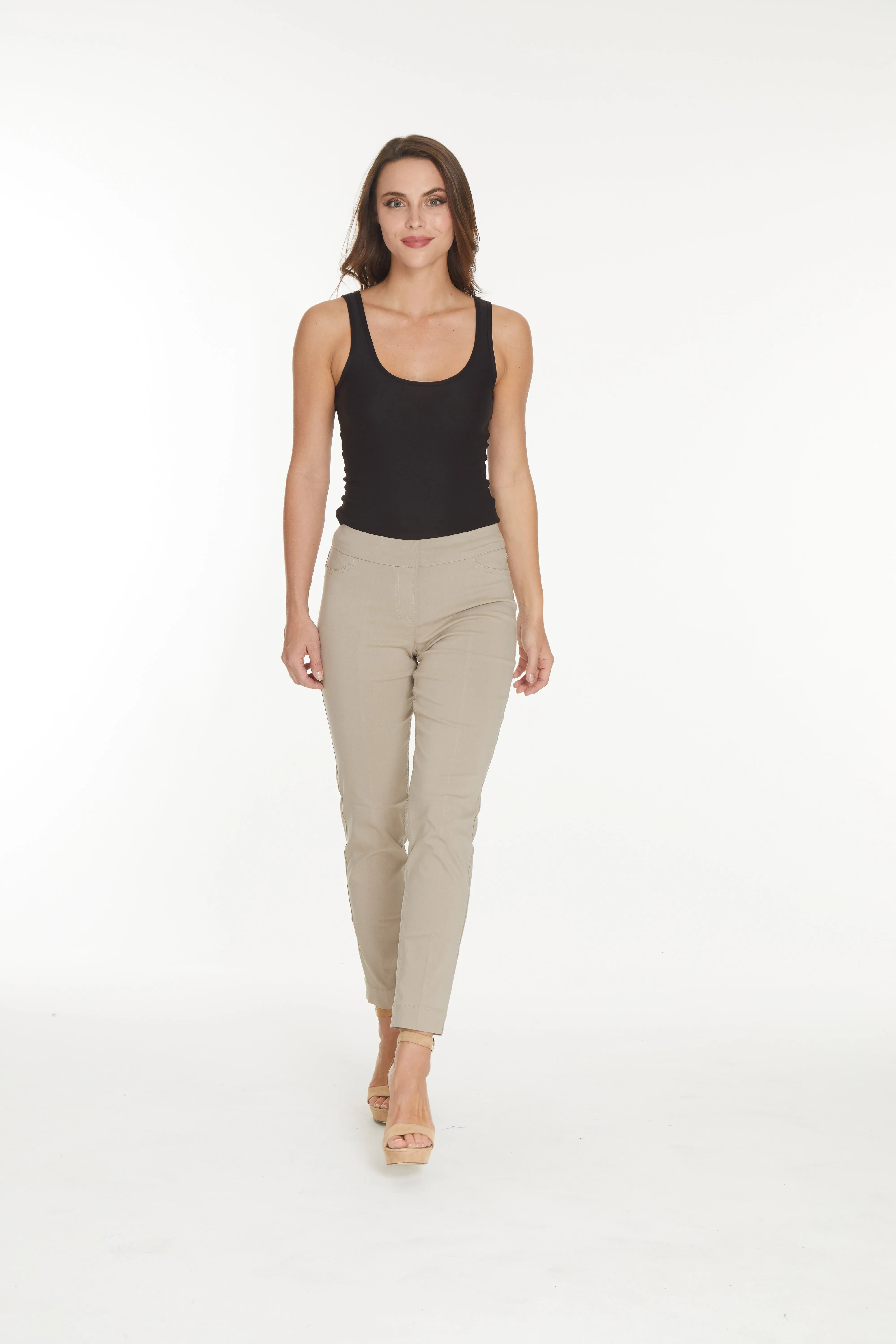 Plus Size Pull On Trouser Pants - Stone sold by SlimSation product image thumbnail 5