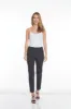 Wide Band Elastic Waist Ankle Pants - Intense Gray sold by SlimSation
