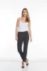 Wide Band Elastic Waist Ankle Pants - Intense Gray sold by SlimSation