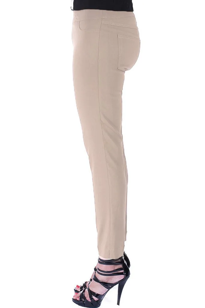 Petite Pull On Ankle Pants - Stone sold by SlimSation product image thumbnail 2