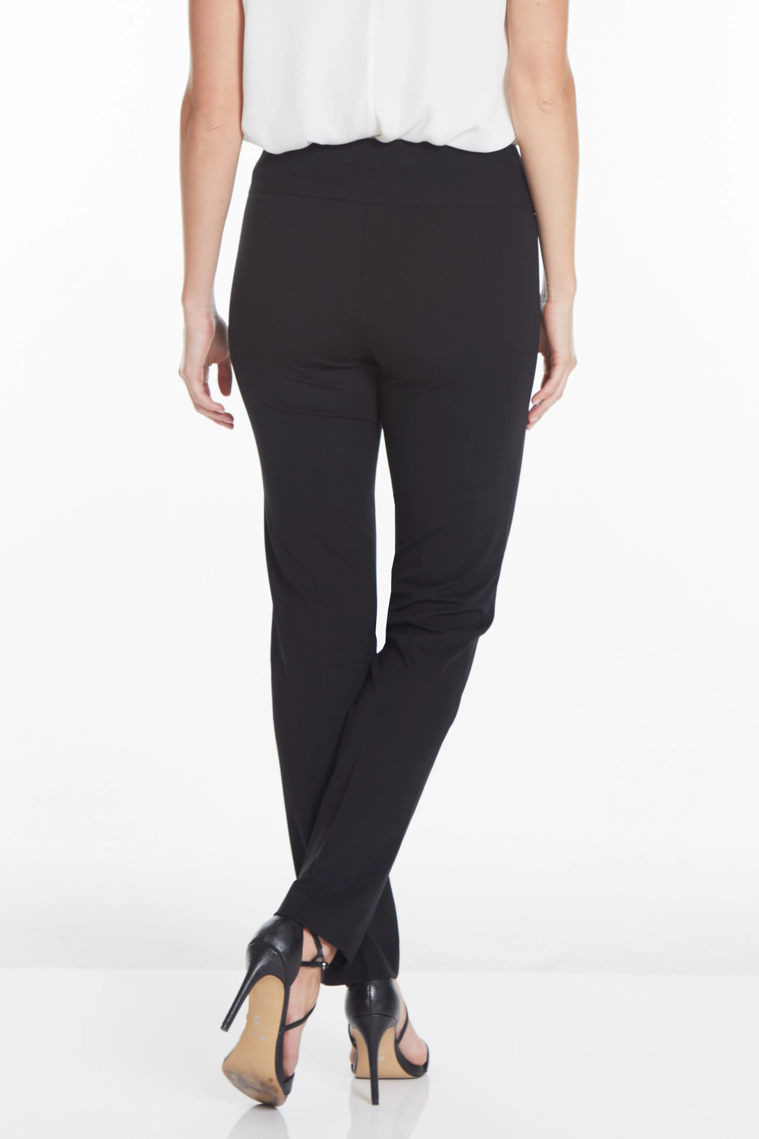 Wide Band Elastic Waist Ankle Pants - Black sold by SlimSation product image thumbnail 2