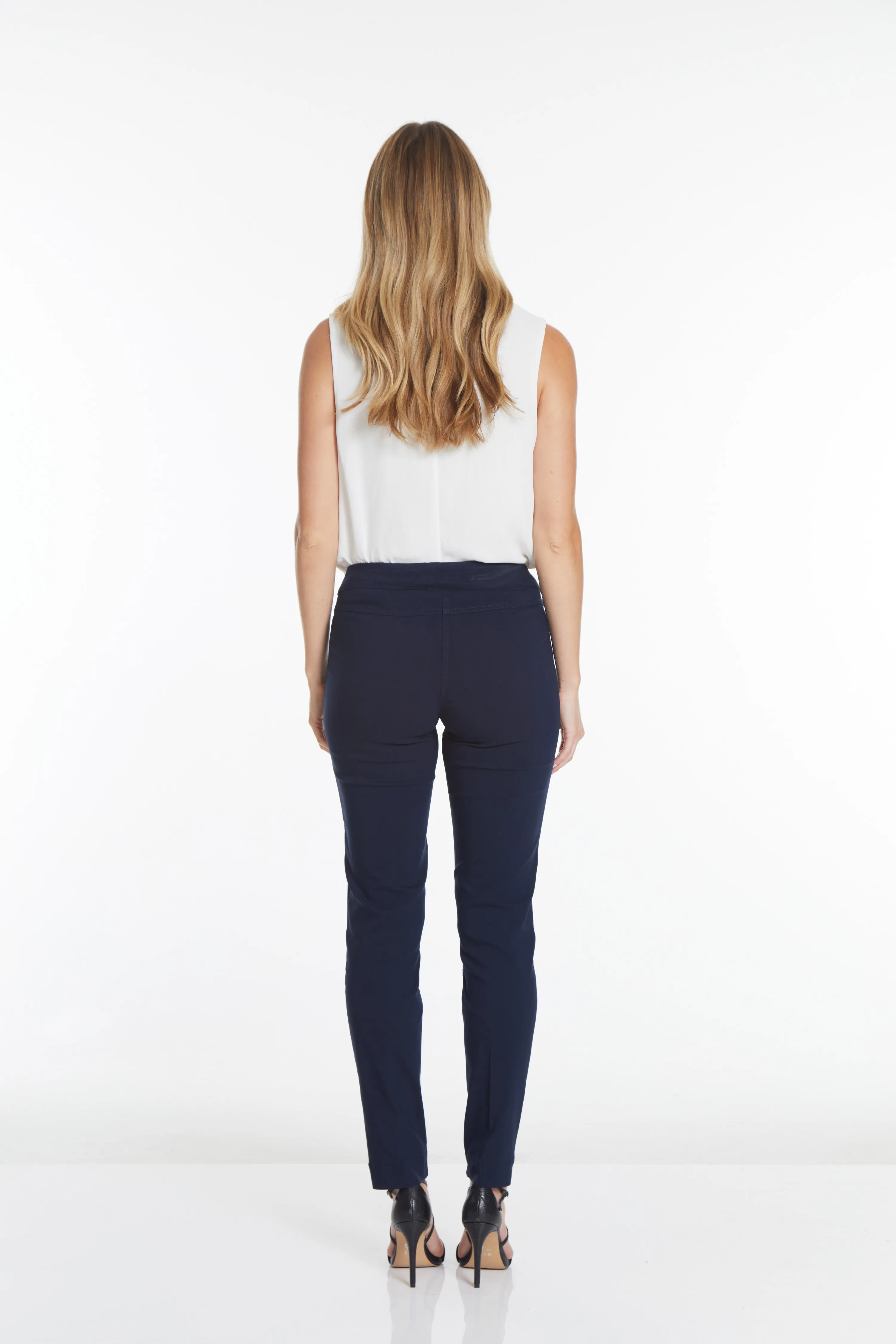 Plus Size Pull-On Solid Narrow Leg Pant With Faux Front Pockets - Midnight Blue sold by SlimSation product image thumbnail 3