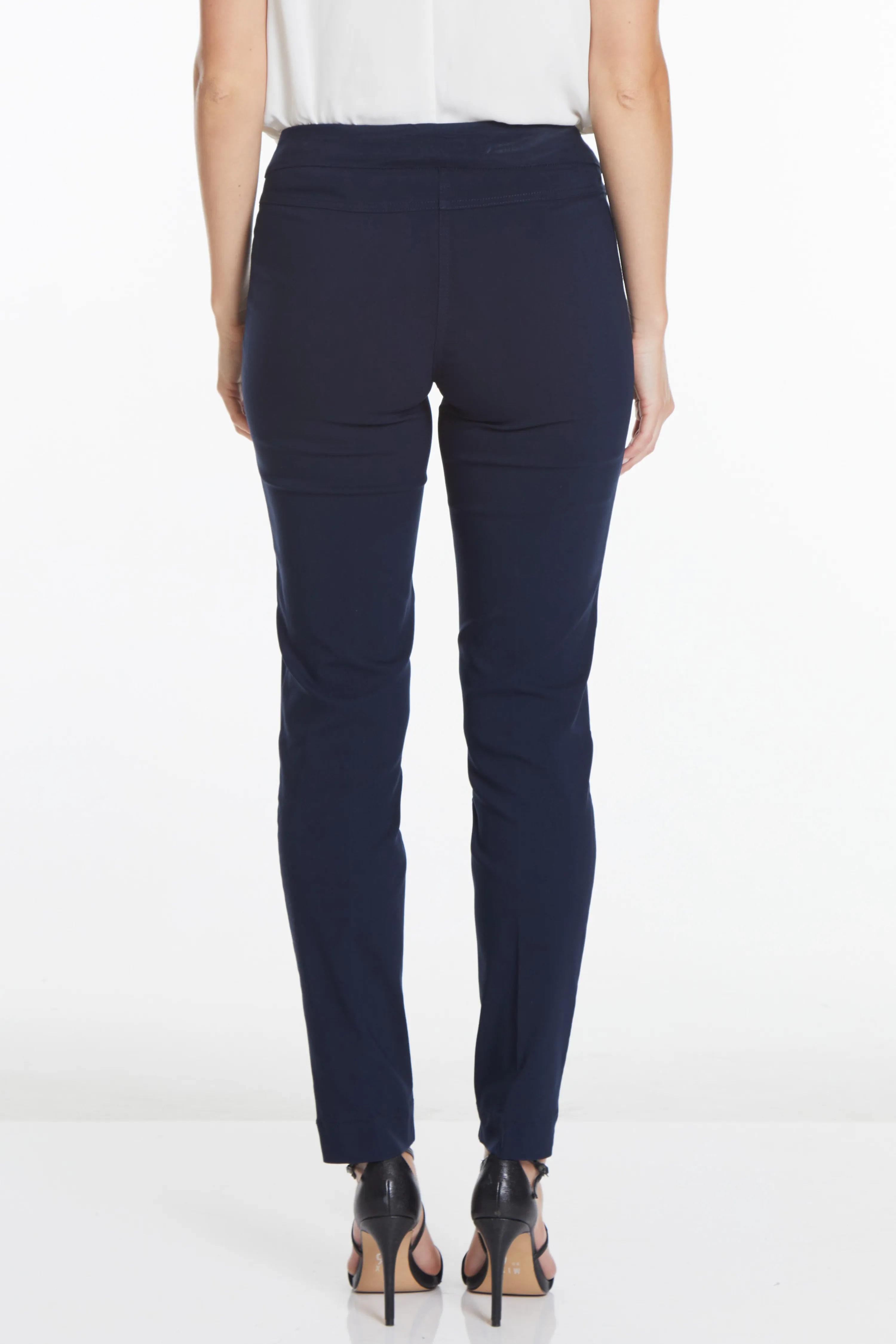 Plus Size Pull-On Solid Narrow Leg Pant With Faux Front Pockets - Midnight Blue sold by SlimSation product image thumbnail 2