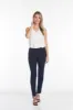 Plus Size Pull-On Solid Narrow Leg Pant With Faux Front Pockets - Midnight Blue sold by SlimSation