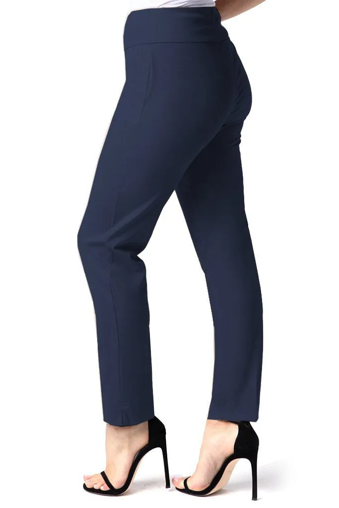 Plus Size Elastic Waist Pull On Pants - Midnight Blue sold by SlimSation product image thumbnail 2