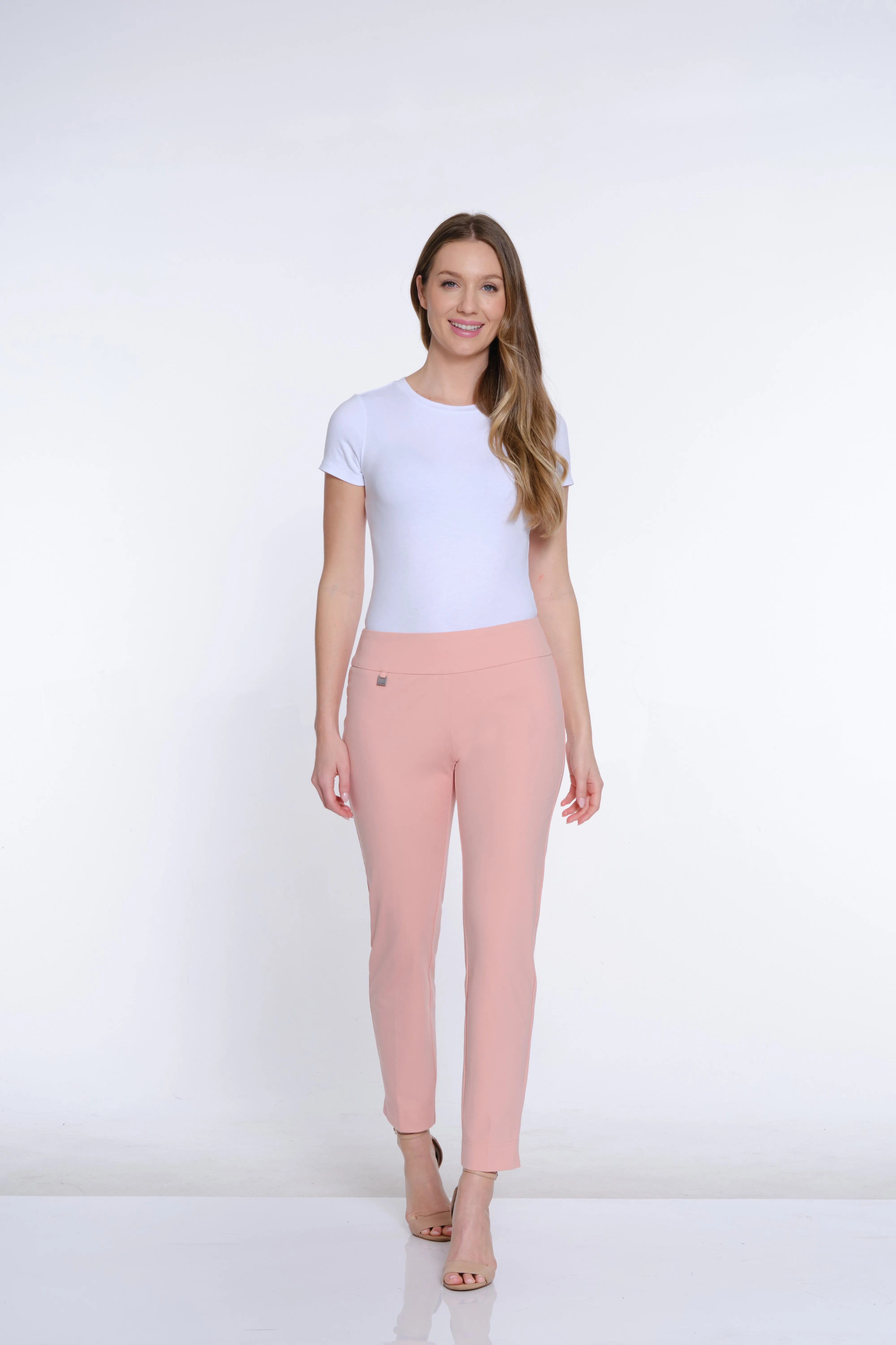 Plus Size Elastic Waist Pull On Pants - Blush sold by SlimSation product image thumbnail 4