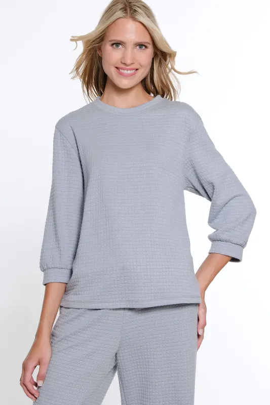 Jacquard Knit Top - Women's - Sky Grey sold by SlimSation