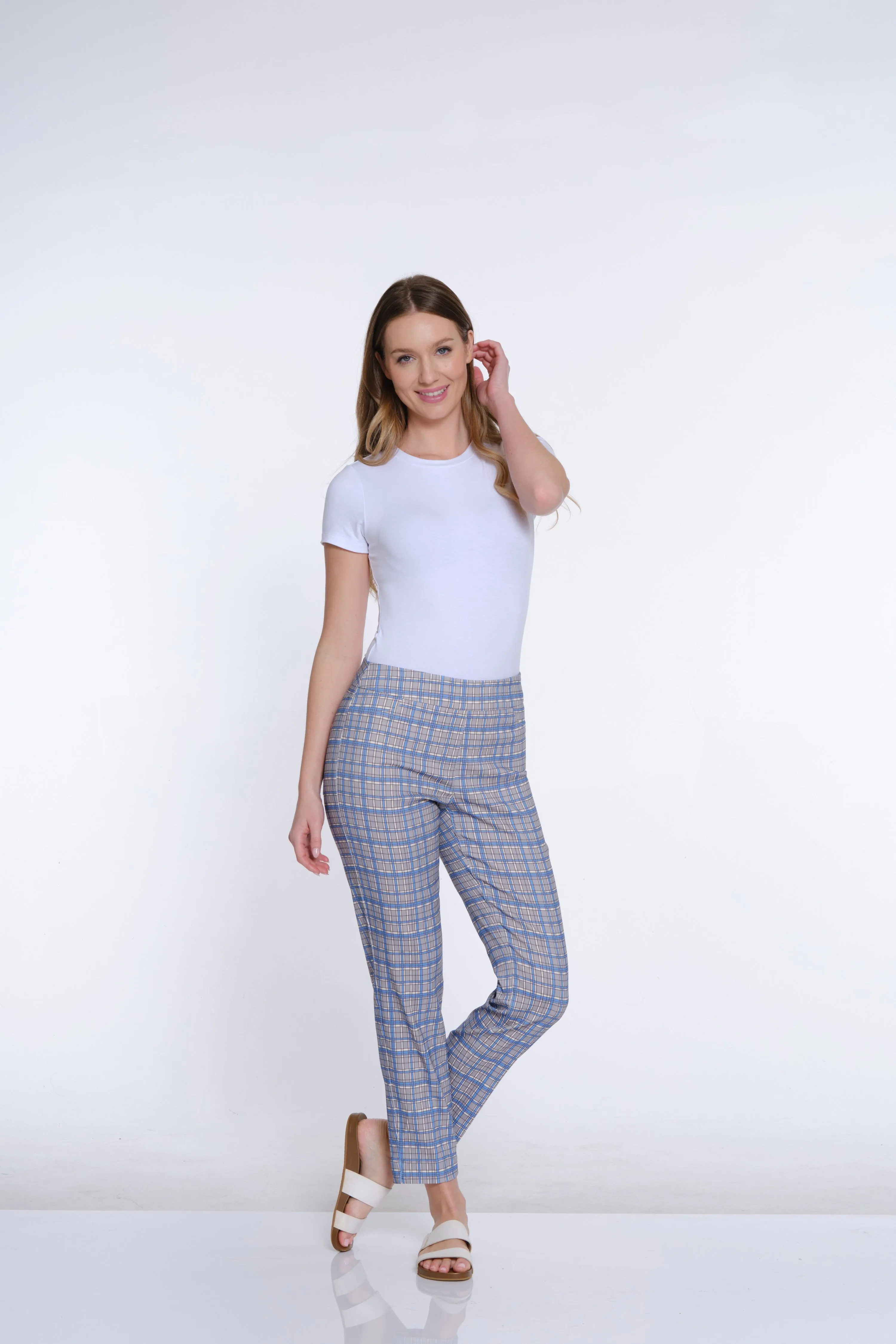 Plus Print Ankle Pant - Plaid Multi sold by SlimSation product image thumbnail 5