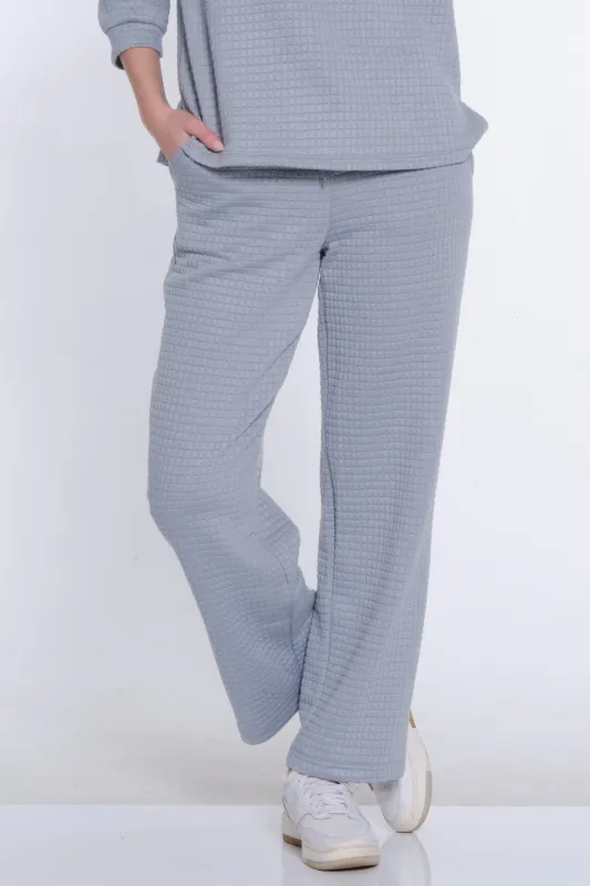 Jacquard Knit Ankle Pant - Sky Grey sold by SlimSation