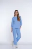 Jacquard Knit Ankle Pant - Cornflower sold by SlimSation