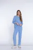 Jacquard Knit Ankle Pant - Cornflower sold by SlimSation