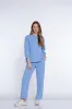 Jacquard Knit Ankle Pant - Cornflower sold by SlimSation