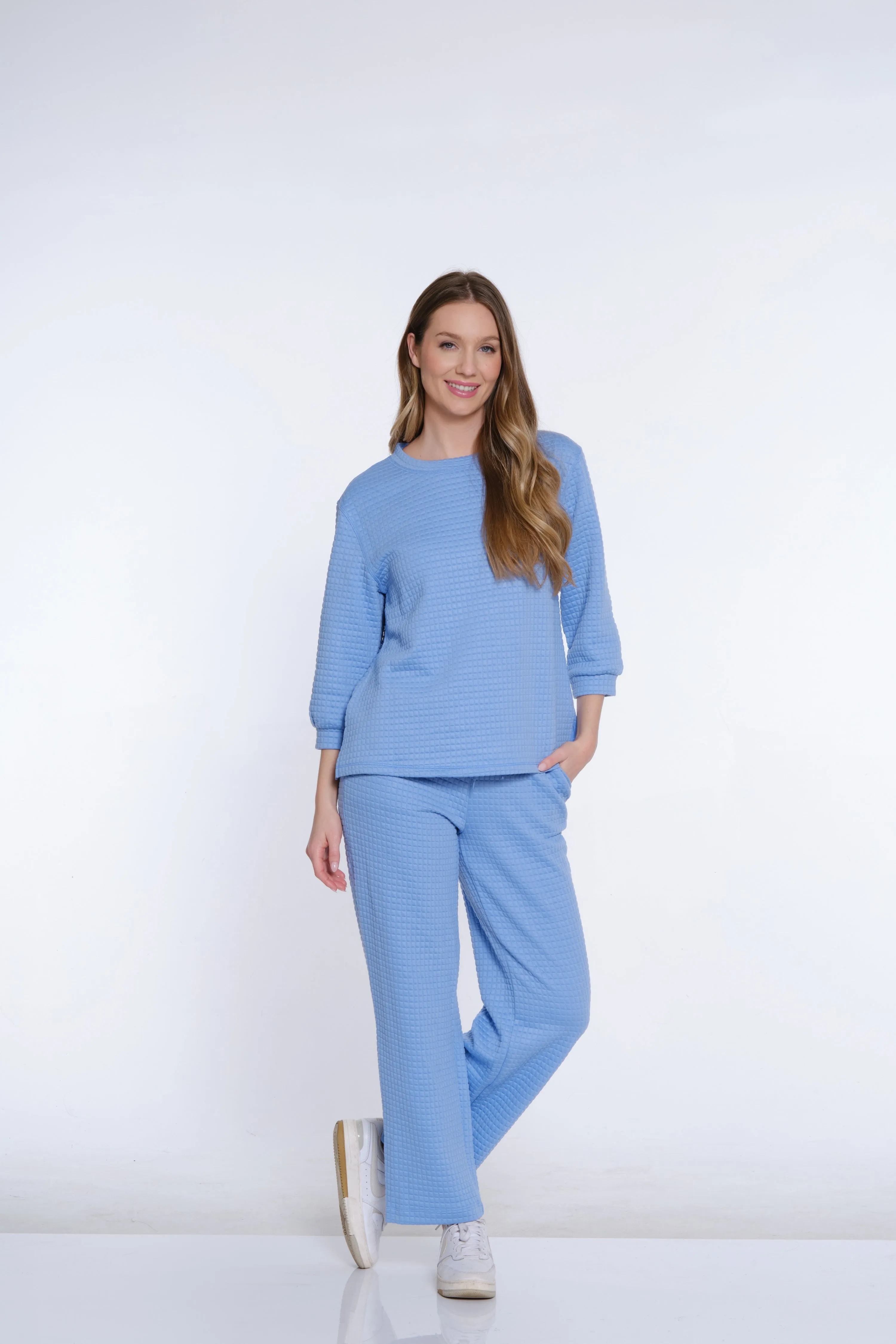 Jacquard Knit Ankle Pant - Women's - Cornflower sold by SlimSation product image thumbnail 2