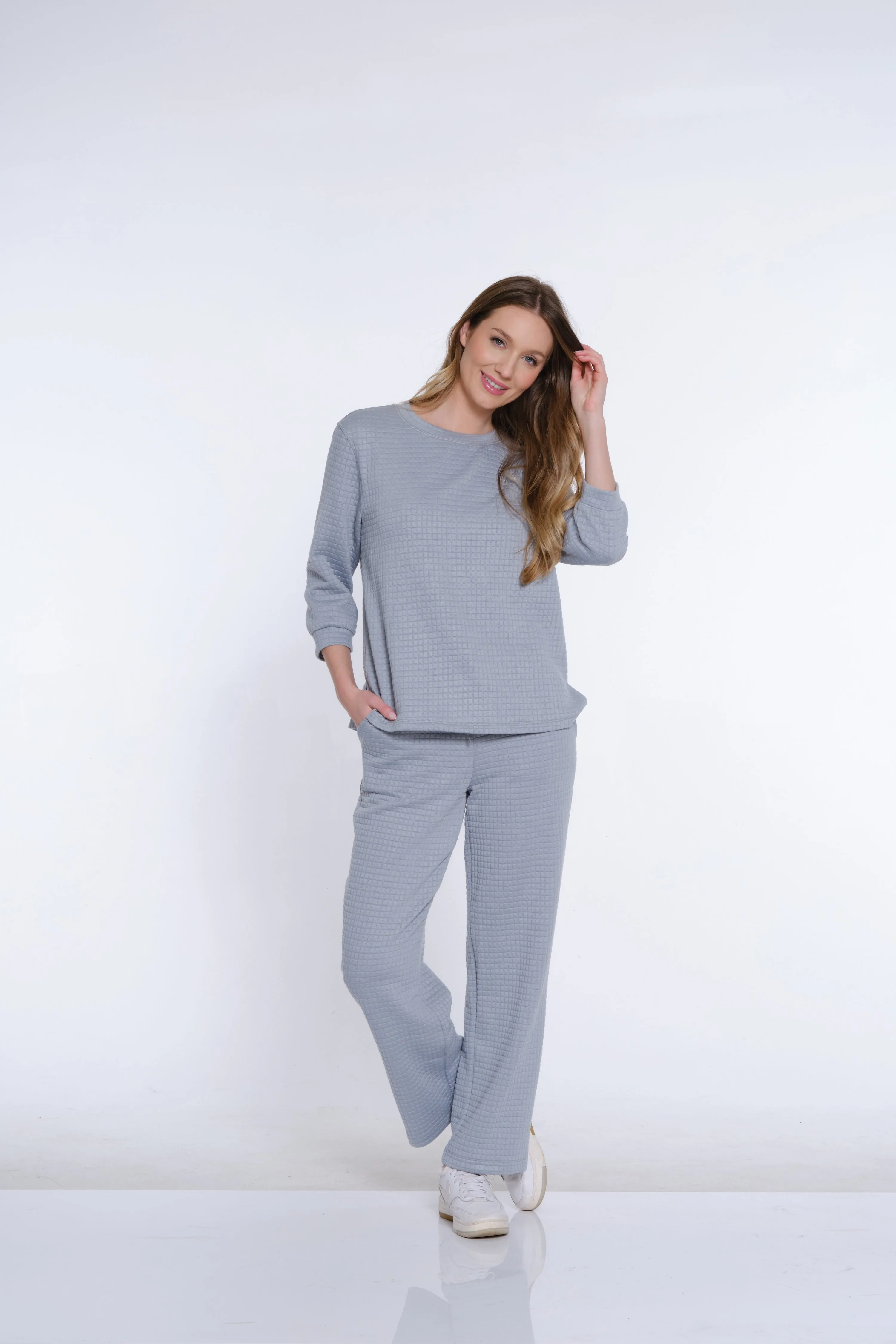 Jacquard Knit Ankle Pant - Women's - Sky Grey sold by SlimSation product image thumbnail 2