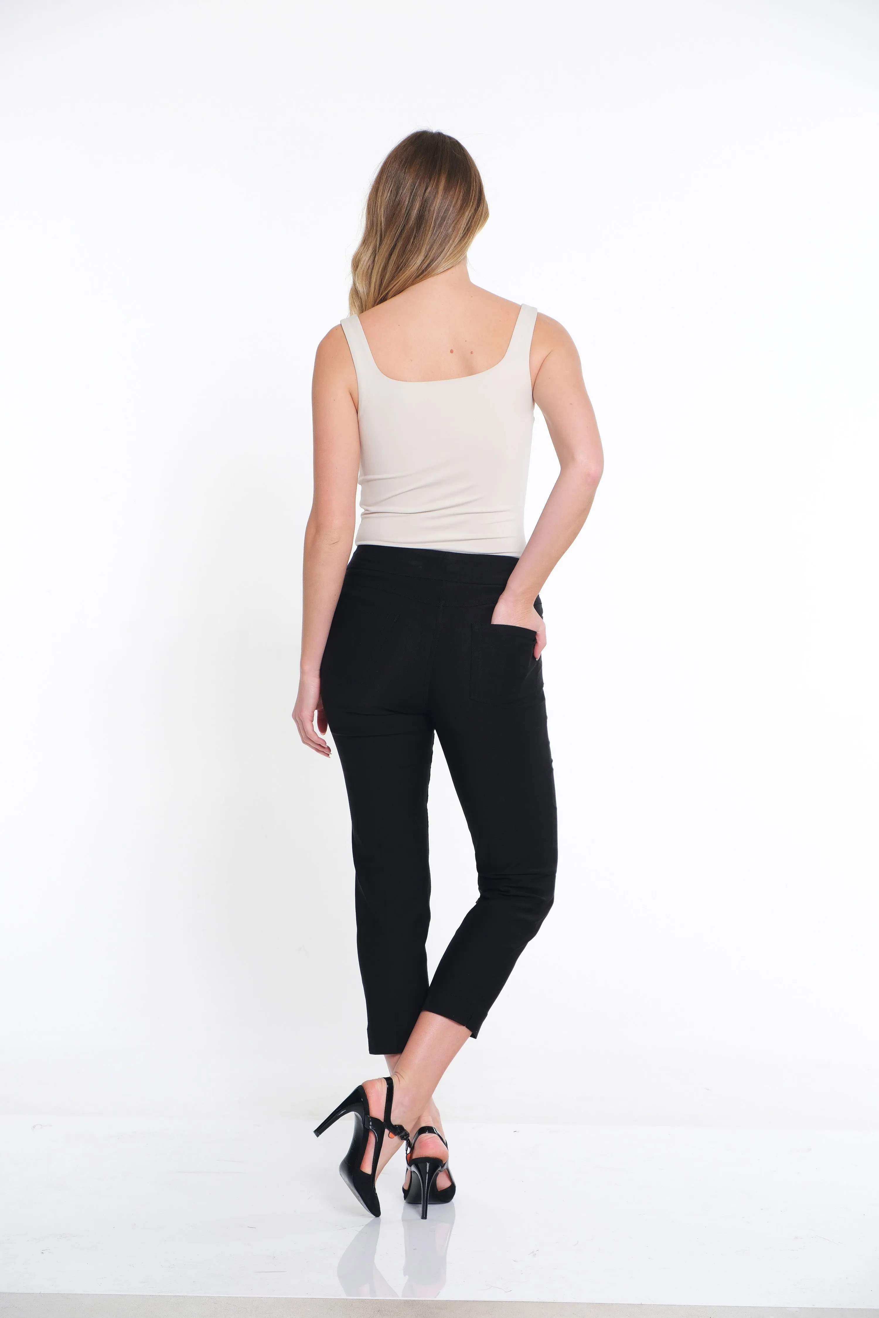Pull-On Crop Pant With Real Front & Back Pockets - Black sold by SlimSation product image thumbnail 3