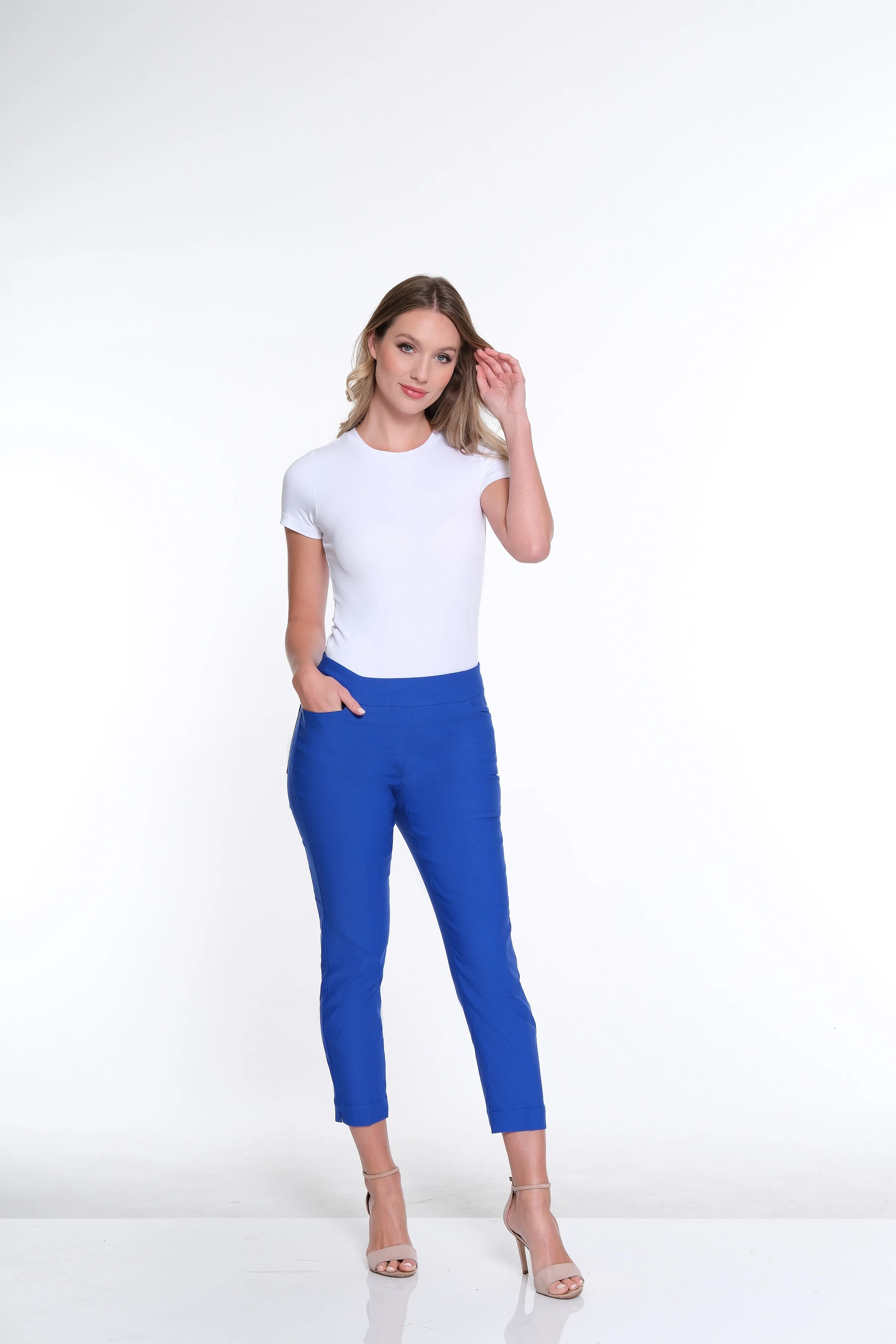 Plus Size Pull-On Crop Pant With Real Front & Back Pockets - Bright Royal sold by SlimSation product image thumbnail 5