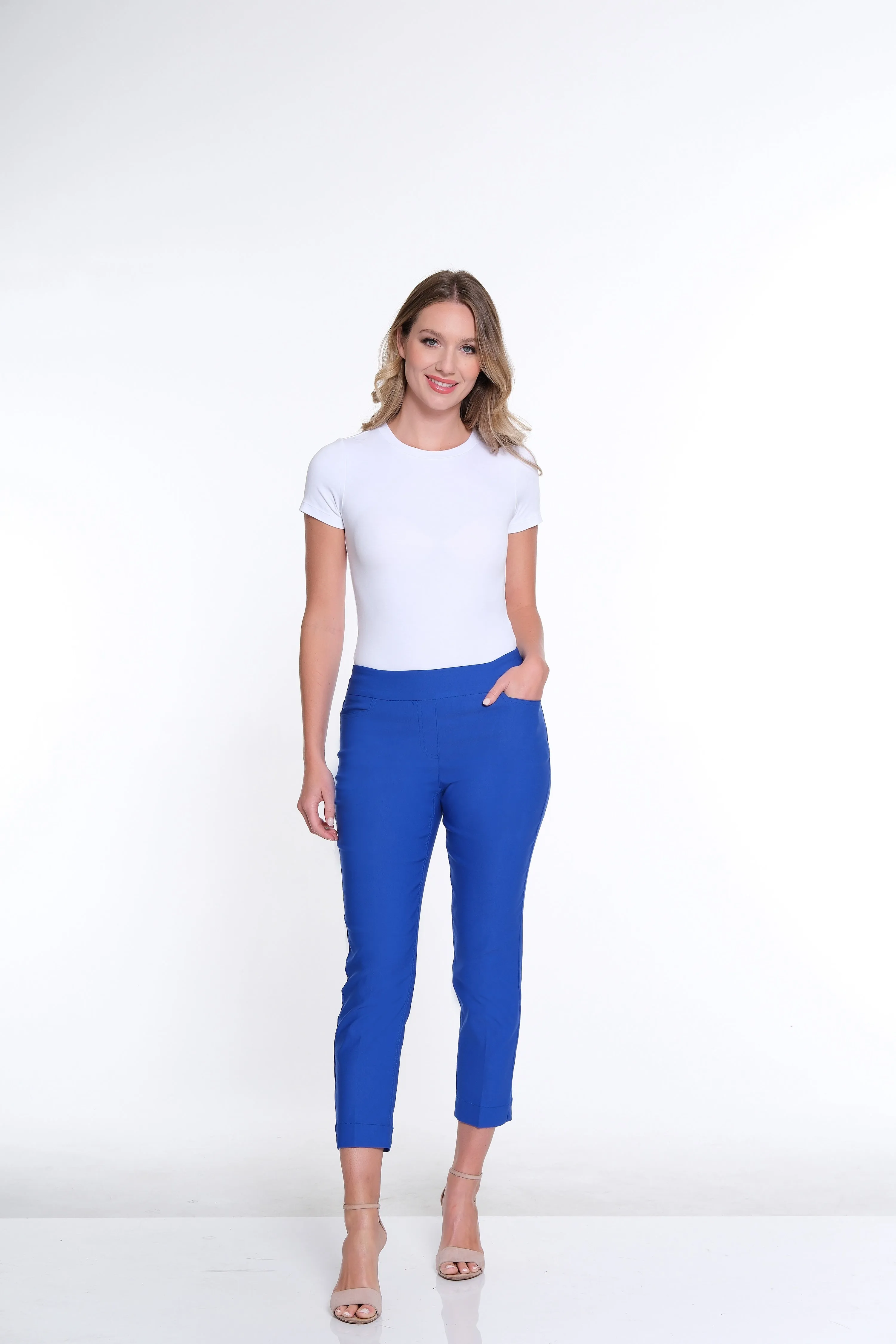 Plus Size Pull-On Crop Pant With Real Front & Back Pockets - Bright Royal sold by SlimSation product image thumbnail 4