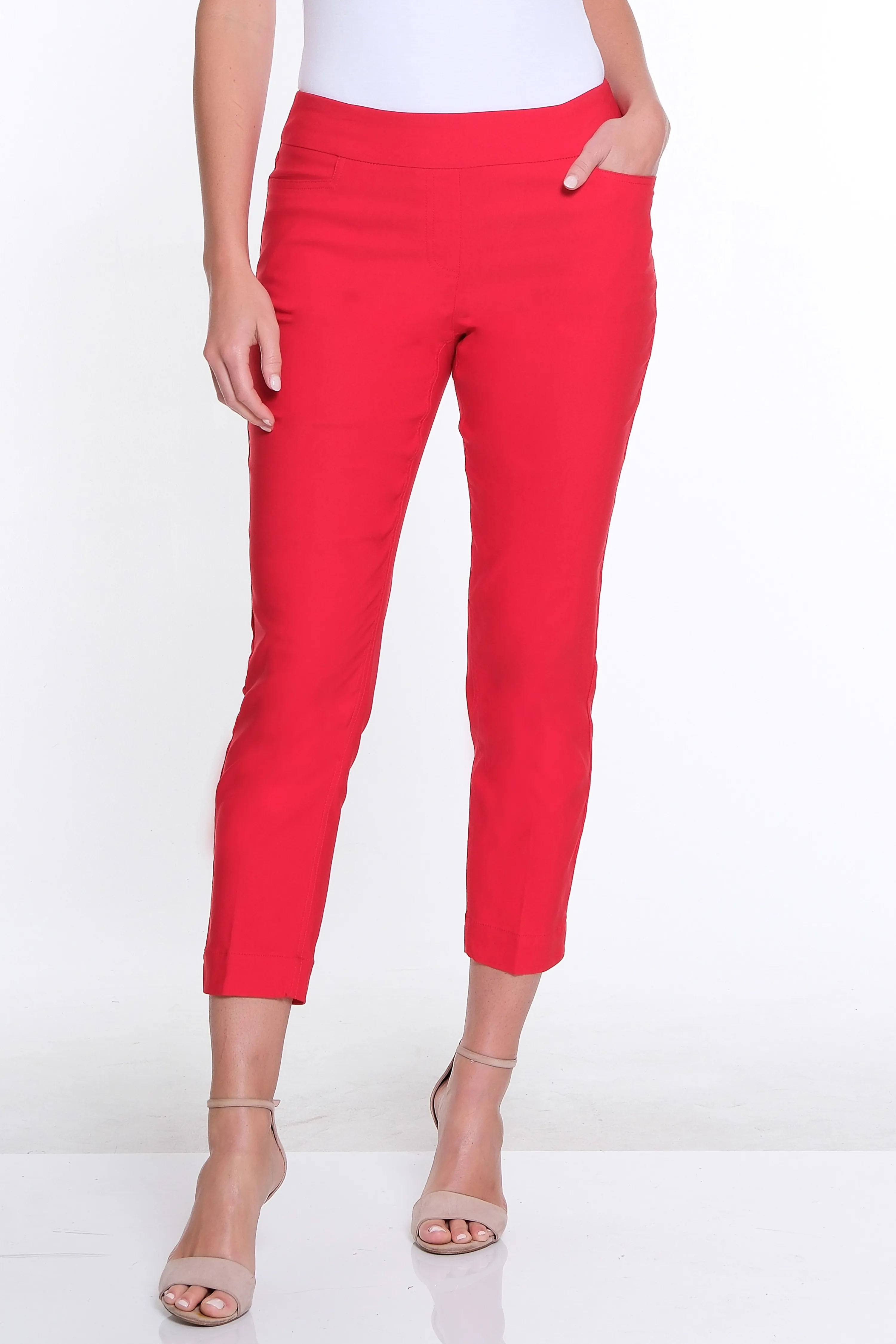 Plus Size Pull-On Crop Pant With Real Front & Back Pockets - Poppy sold by SlimSation