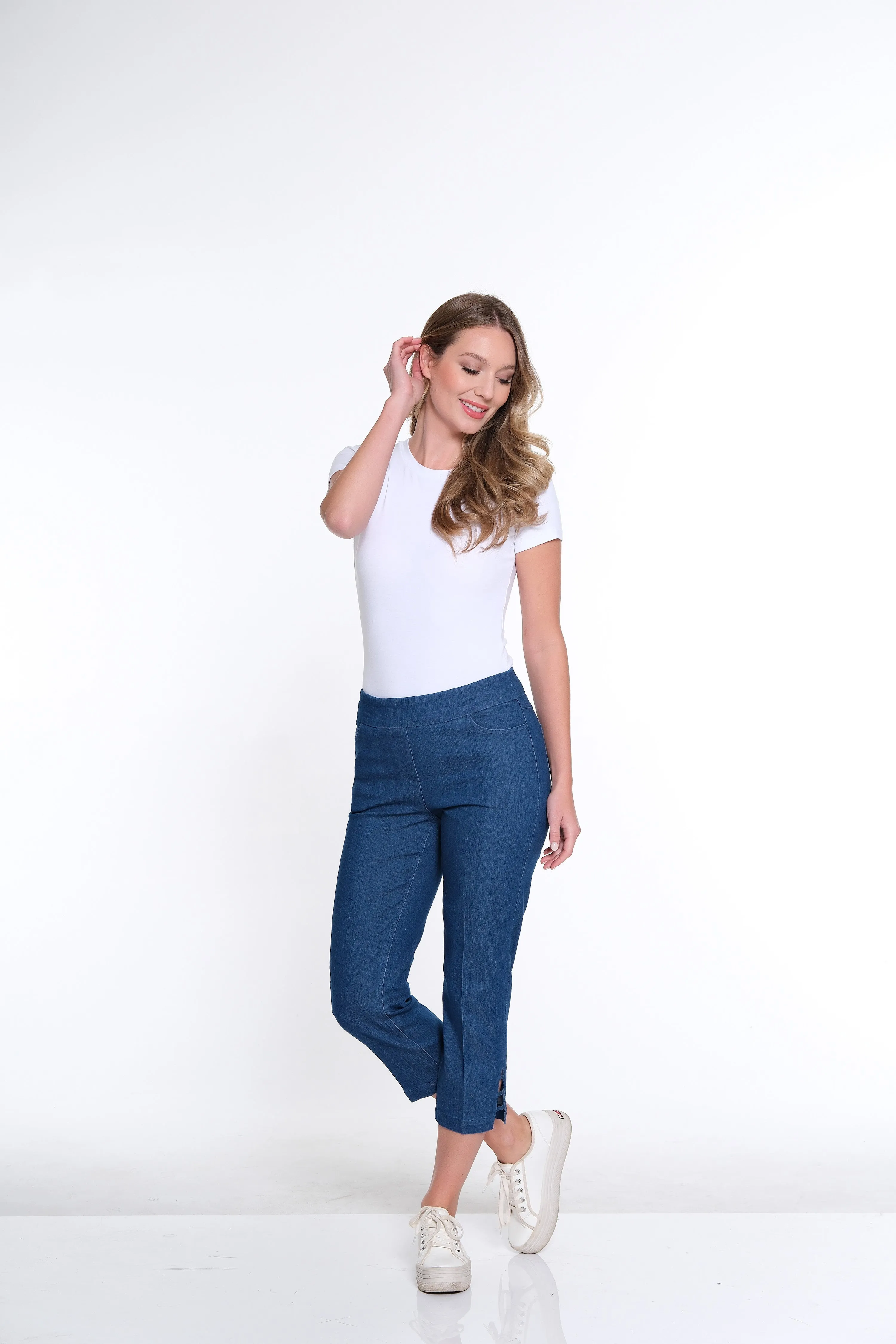 3-Strap Hem Crop Pant - Denim sold by SlimSation product image thumbnail 5