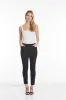 Petite Solid Fine Line Twill Ankle Pant - Black sold by SlimSation