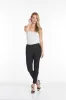 Petite Solid Fine Line Twill Ankle Pant - Black sold by SlimSation