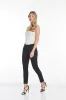 Petite Solid Fine Line Twill Ankle Pant - Black sold by SlimSation