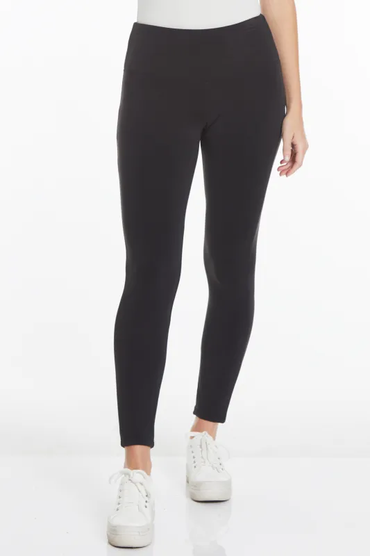 Wide Band Black Pull-On Ankle Legging sold by SlimSation
