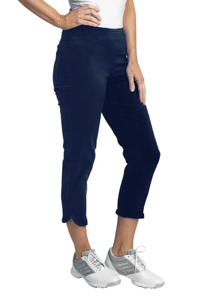 Dolphin Hem Crop Pants - Midnight Blue sold by SlimSation product image thumbnail 4