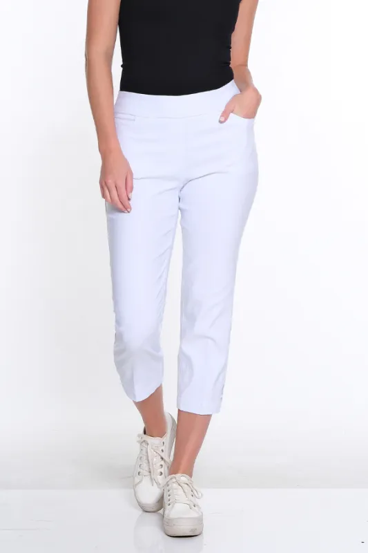 Plus Size 3-Strap Hem Crop Pant - White sold by SlimSation
