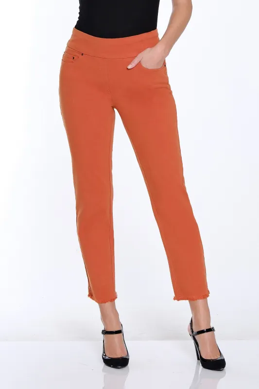 Denim Ankle Jean with Fringe Hem - Spice sold by SlimSation