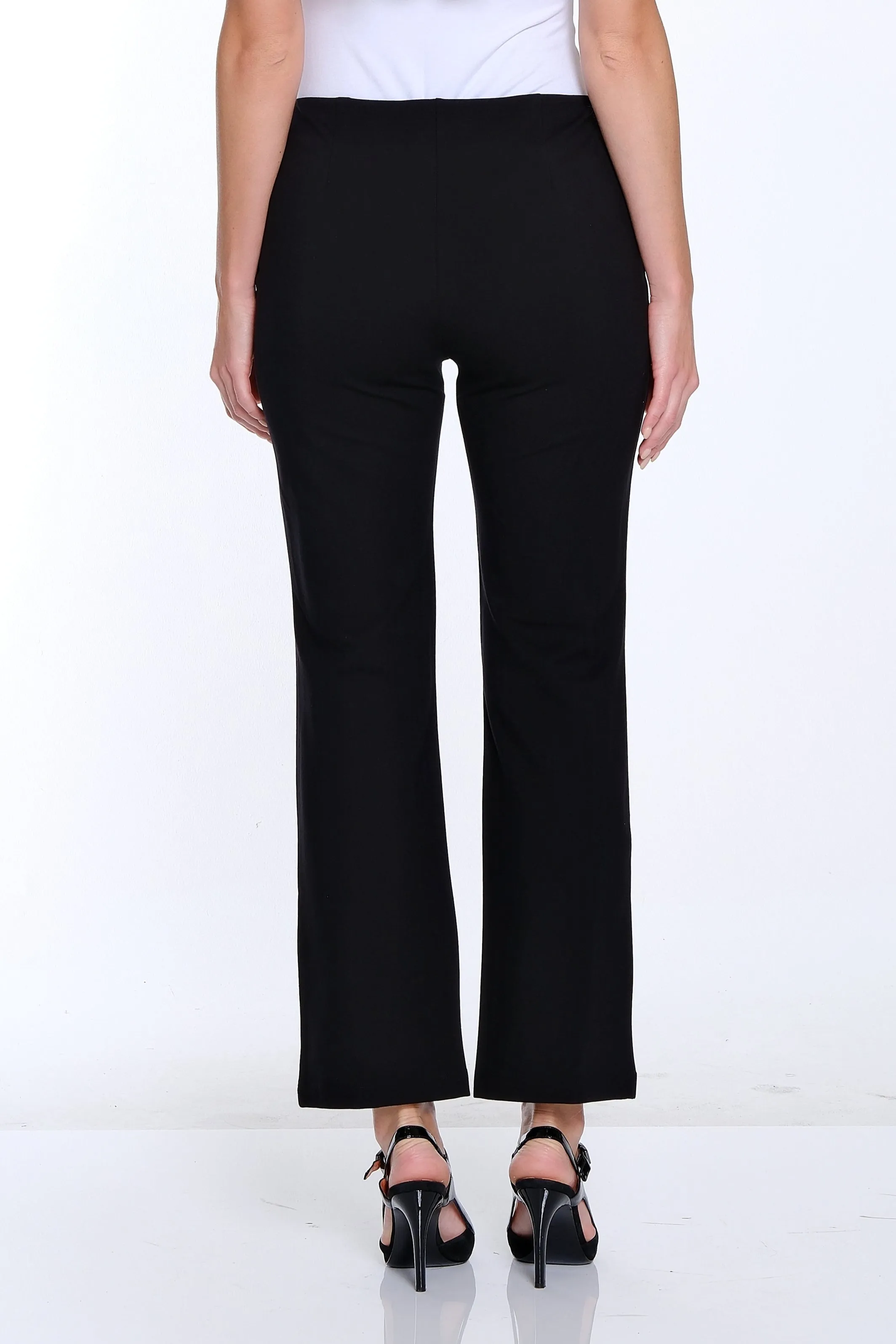Stretch Ponte Pintuck Flare Leg Pant - Black sold by SlimSation product image thumbnail 2