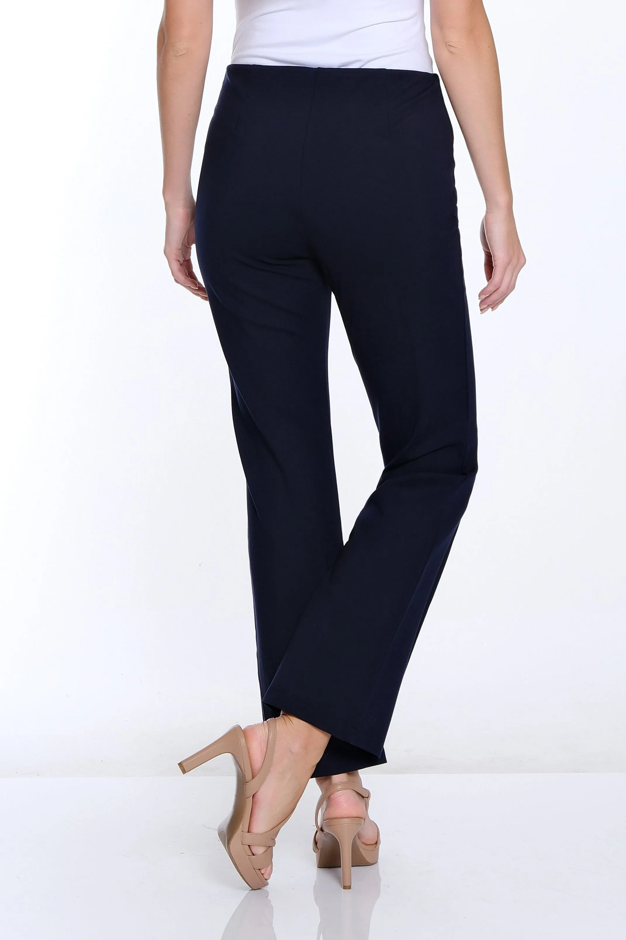 Stretch Ponte Pintuck Flare Leg Pant - Midnight sold by SlimSation product image thumbnail 2