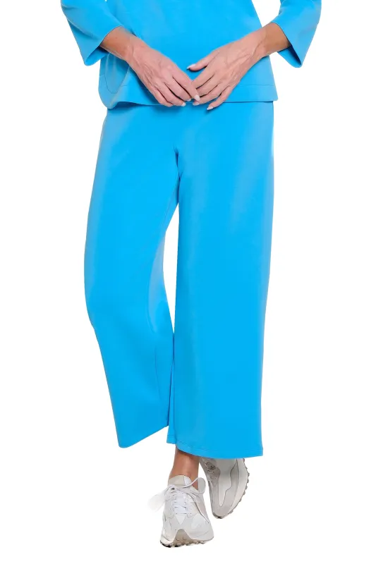 Wide Leg Knit Crop Pant - Plus - Vivid Turquoise sold by SlimSation