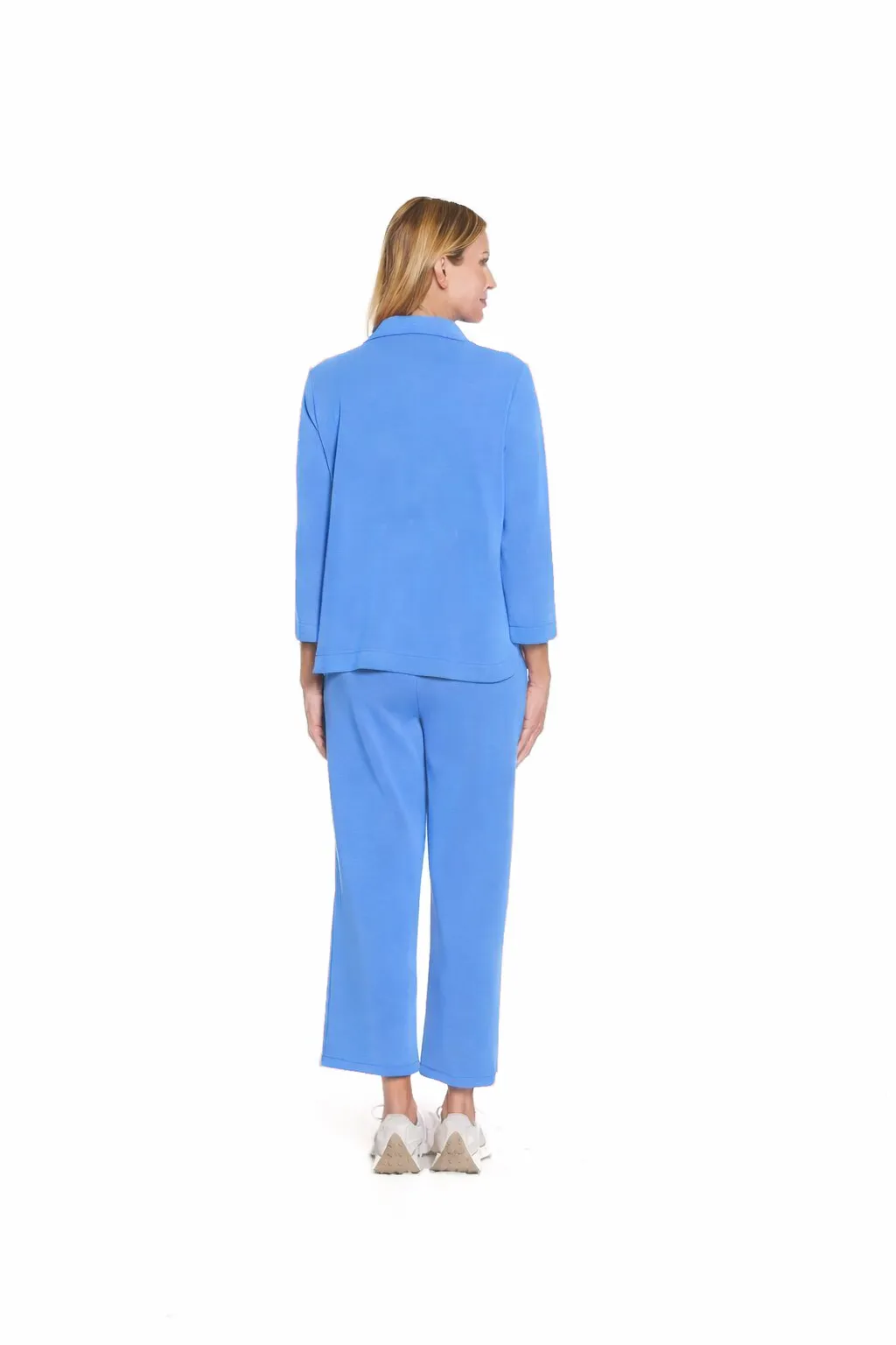 Wide Leg Knit Crop Pant - Plus - French Blue sold by SlimSation product image thumbnail 3