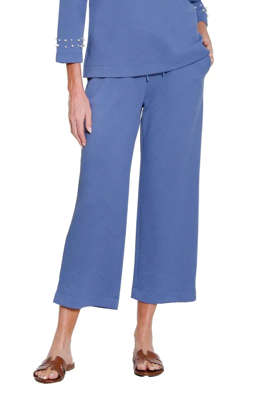 Jacquard Knit Crop Pant - Plus - Chambray Blue sold by SlimSation